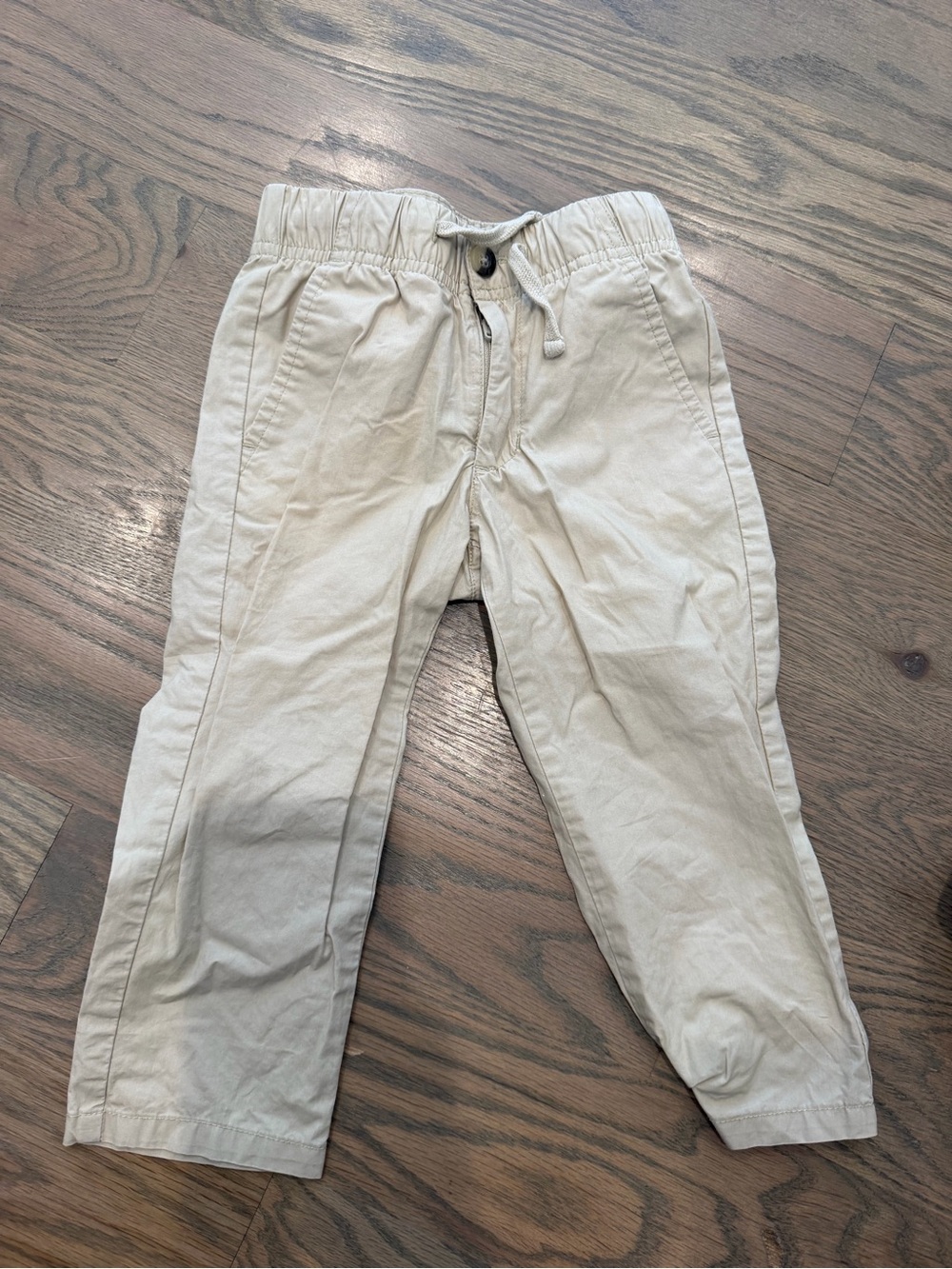 Janie and Jack Cream Drawstring Casual Pants